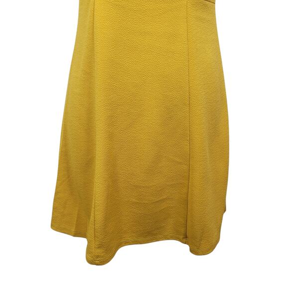 Smak Parlour Mustard Yellow Fit & Flare Dress S Retro Mod Contrast Trim - Picture 3 of 9
